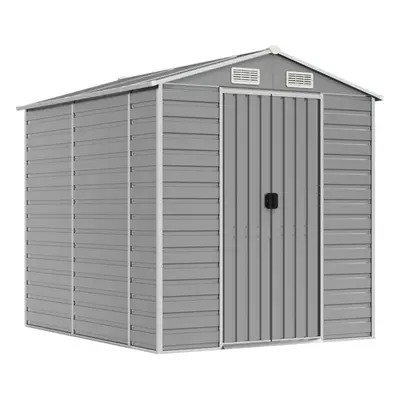 (light grey, x x cm) vidaXL Garden Shed Outdoor Storage Shed Patio Yard Tool Shed Galvanised Ste