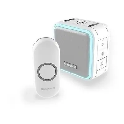 Wireless Portable Doorbell with Halo Light, Sleep Mode and Push Button Â White