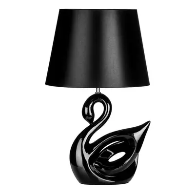 Premier Housewares Swan Black Polyresin Table Lamp