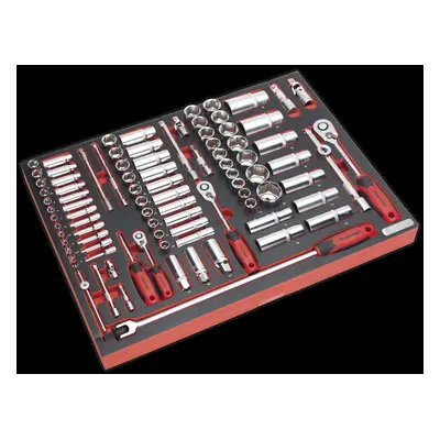 Tool Tray with Socket Set 91pc 1/4", 3/8" & 1/2"Sq Drive