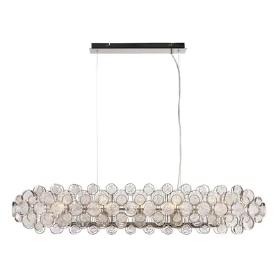 Ceiling Pendant Light Bright Nickel Plate & Clear Glass x 40W E14