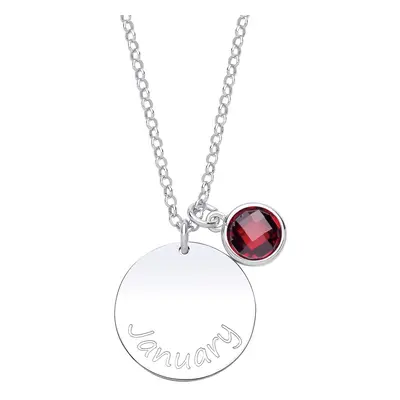 Jewelco London Ladies Sterling Silver Pommegranate-Red Checkerboard Button Cubic Zirconia Births