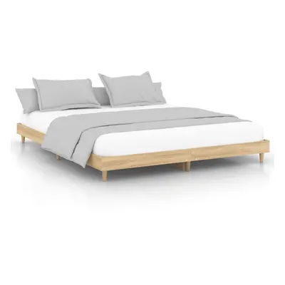 (sonoma oak, x cm) vidaXL Bed Frame Home Bedroom Bed Base Bedstead Platform Bed Engineered Wood