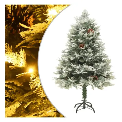 vidaXL Pre-lit Christmas Tree with Pine Cones Artificial Tree Green PVC and PE