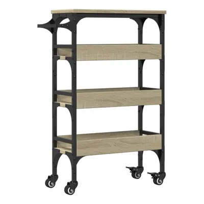 vidaXL Kitchen Trolley Rolling Cart Storage Cart Sonoma Oak Engineered Wood