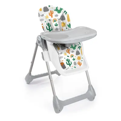 Dolu Deluxe White and Grey Compact Folding Baby Highchair, with Removeable tray