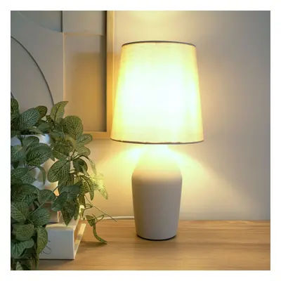 ValueLights Arlo Pair of Grey Table Lamps with Grey Shades & Bulbs