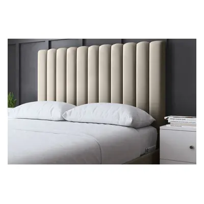 (Small Single , Cream) Evangeline Panel Upholstered Bed