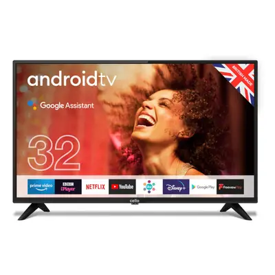 Cello 32" Inch HD Ready LED Smart Android TV with Google Assistant and Freeview