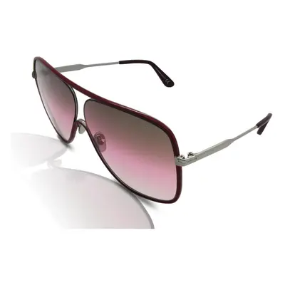 Tom Ford FT0841 Brady Women's Sunglasses 16F Bordeaux Palladium/Brown Gradient