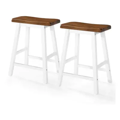 vidaXL 2x Solid Wood Bar Stools 45x23x60cm Kitchen Furniture Chairs Seats