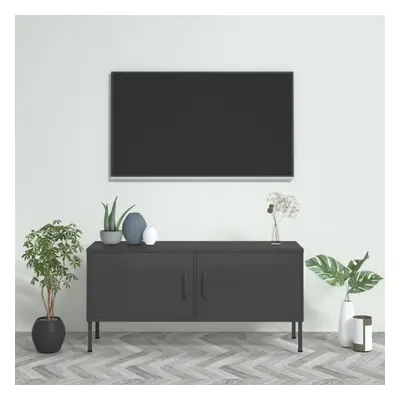 vidaXL TV Cabinet Anthracite Steel Home Stereo Cabinet Media Unit TV Stands