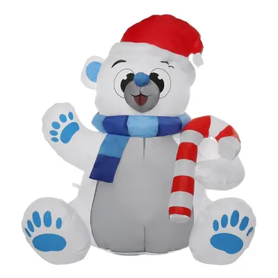 () 1.2M LED Christmas Waterproof Polyester Built-In Blower UV-resistant Inflatable Bear Toy for 