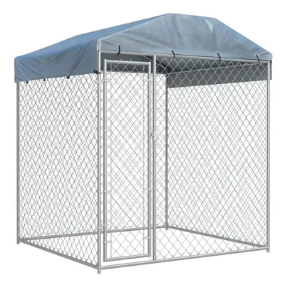 vidaXL Outdoor Dog Kennel with Canopy Top 193x193x225cm Pet House Large Pet Cage