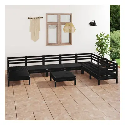 vidaXL Garden Lounge Set Outdoor Lounge Set Piece Solid Wood Pine Black