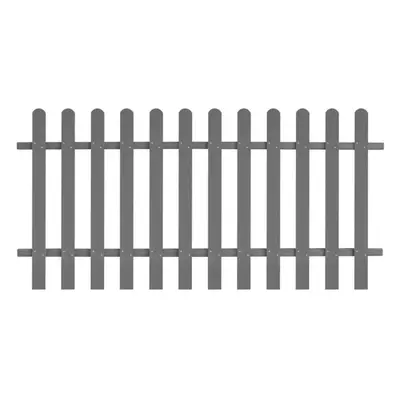 vidaXL WPC Picket Fence 200x100cm Grey Outdoor Garden Barrier Border Palisade