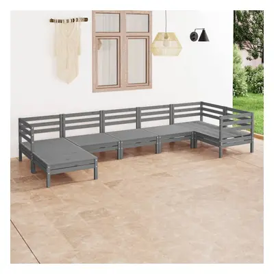 vidaXL Garden Lounge Set Outdoor Sofa Set Couch Piece Solid Wood Pine Grey