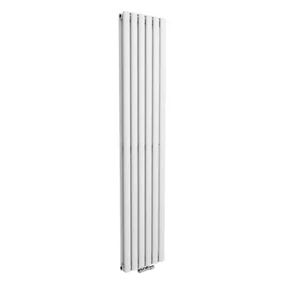 Nes Home x mm Vertical Designer Radiator White Double Oval Tube