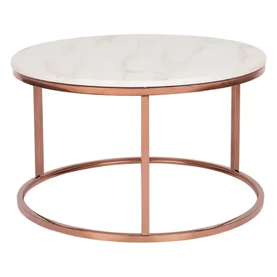 Coffee Table CORAL Marble Effect Rose Gold