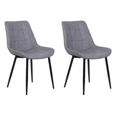 Set of Dining Chairs MELROSE II Faux Leather Grey