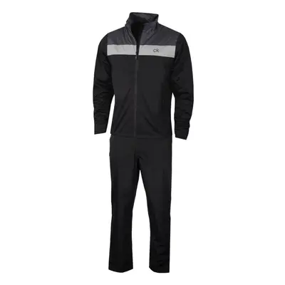 (S, Black/Charcoal) Calvin Klein Mens Waterproof Colour Block Breathable Golf Suit