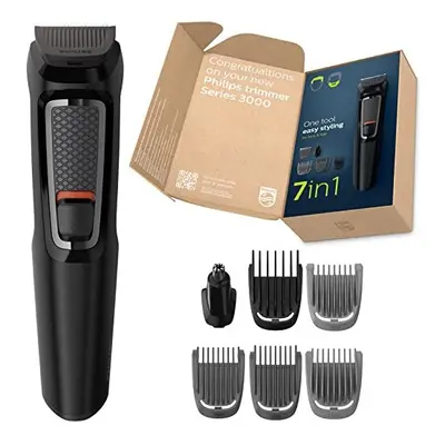 Philips 7-in-1 All-in-One Trimmer, Series Grooming Kit for Beard & Hair with Attachments, Includ