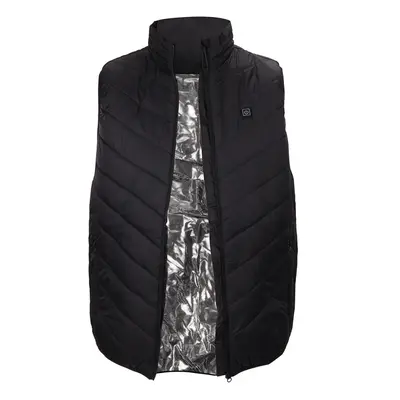 (Black, XL) Electric Heated Waistcoat Zone Heating Jacket USB Warm Up Cloth Winter Body Warmer