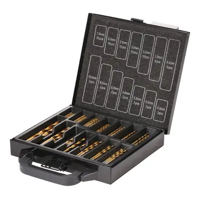 99Pcs HSS Drill Bits with Metal Case 1.5-10mm High Speed Steel Titanium Plated Twist Drill Bit f