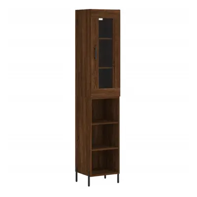 (brown oak, shelves) vidaXL Highboard Sideboard Tall Storage Cabinet Side Cabinet Engineered Woo