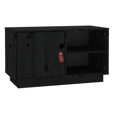 (Black) vidaXL Solid Wood Pine TV Cabinet TV Console Media Unit Cabinet Multi Colours