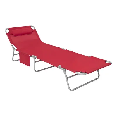 (Red) SoBuyÂ® Outdoor Garden Recliner Folding Sun Lounger