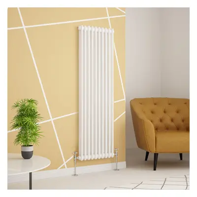 (1500 x 560mm Double, White) PlumbGalaxy Traditional-Style Cast Iron Radiator