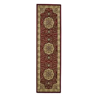 (67x240cm (Runner) ) Heritage Hallway Runners in Red Traditional Soft Powerloomed Mats