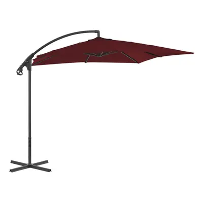 Cantilever Umbrella with Steel Pole 250x250 cm Wine Red