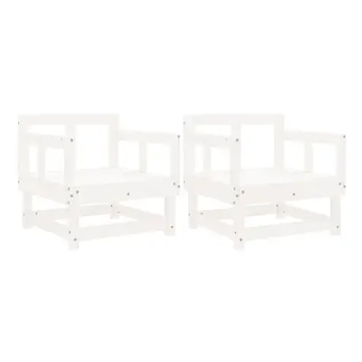 (white pine, armchair (2 pcs)) vidaXL Garden Middle Sofa Footrest Outdoor Sofa Coffee Table Soli