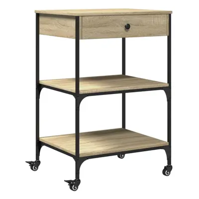 vidaXL Kitchen Trolley Rolling Cart Storage Cart Sonoma Oak Engineered Wood