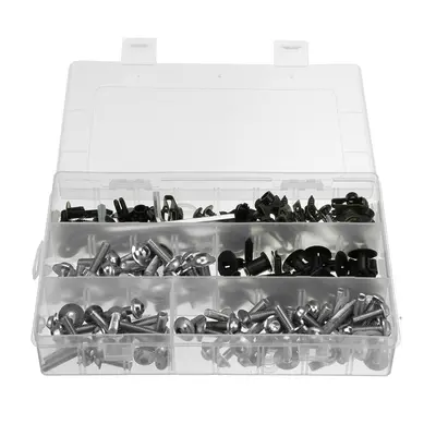 1220Pcs Stainless Steel Hex Socket Flat Head Screws Bolt Nuts Washers Assortment Kit M2 M3 M4 M5