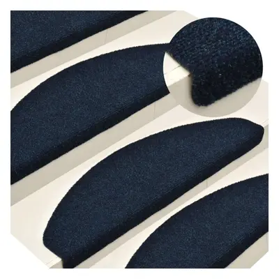 vidaXL 15x Self-adhesive Stair Mats Navy Needle Punch Carpet Stair Tread Rug