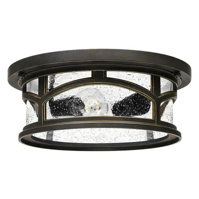 Outdoor IP44 Bulb Flush Light Low Ceiling Palladian Bronze LED E27 60W