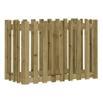 (natural impregnated, x x cm) vidaXL Garden Raised Bed with Fence Design Outdoor Planter Solid W