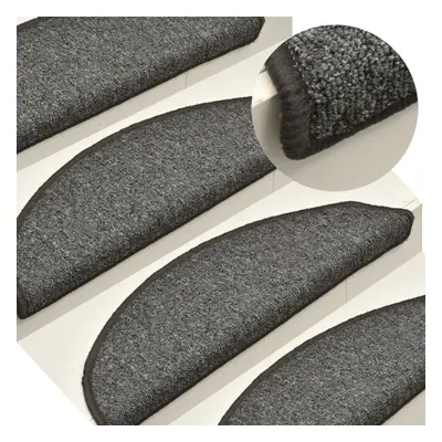 vidaXL 15x Carpet Stair Treads Dark Grey Home Decor Stair Step Rug Protection