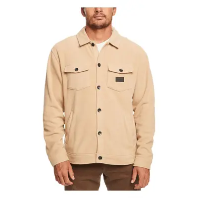 (M, Plage) Quiksilver Mens Sherpa Fleece Button Front Overshirt Jacket - Plage