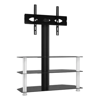 (black and silver, x x cm) vidaXL Corner TV Stand for Inch Universal Cantilever TV Floor Stand