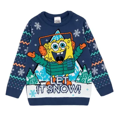 (9-10 Years, Multicoloured) SpongeBob SquarePants Childrens/Kids Let It Snow Knitted Jumper