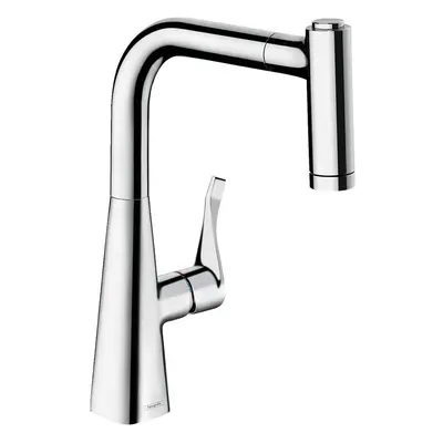 hansgrohe Metris Kitchen Tap 220, Pull-Out Spray, 110?/150? Swivel Range, chrome