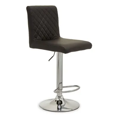 Premier Housewares Baina Black And Chrome Bar Stool With Round Base