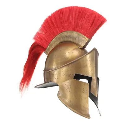 vidaXL Greek Medieval Knight Helmet LARP Replica Brass Steel Armour Weapon