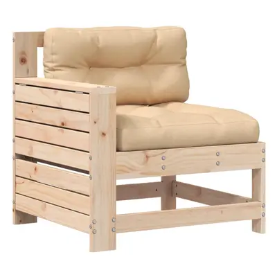 vidaXL Garden Armrest Sofa with Cushion Outdoor Sectional Sofa Solid Wood Pine