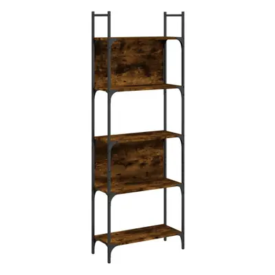 vidaXL Bookshelf 5-Tier Bookcase Storage Cabinet Smoked Oak Engineered Wood