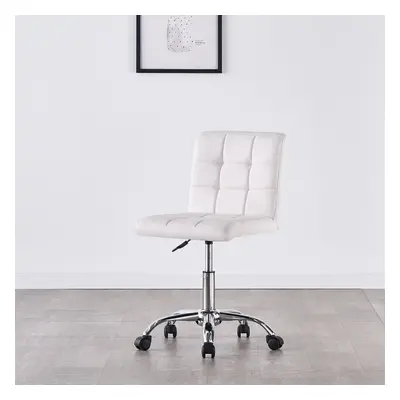 (White) Charles Jacobs Modern Office Chair Computer Desk Small Adjustable PU Leather Swivel Fabr